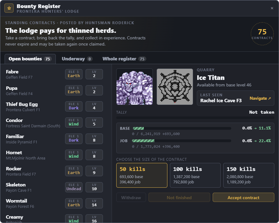 Bounty Register